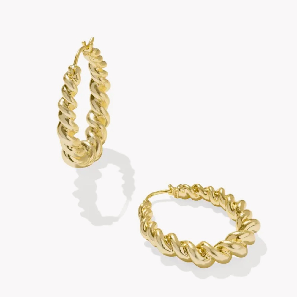 Kendra Scott Twisted Gold Hoop Earrings
